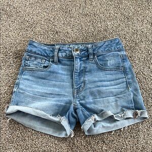 American Eagle Outfitters Blue Jean Shorts with Rolled Hem